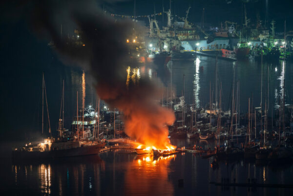 Yacht Feuerschaden